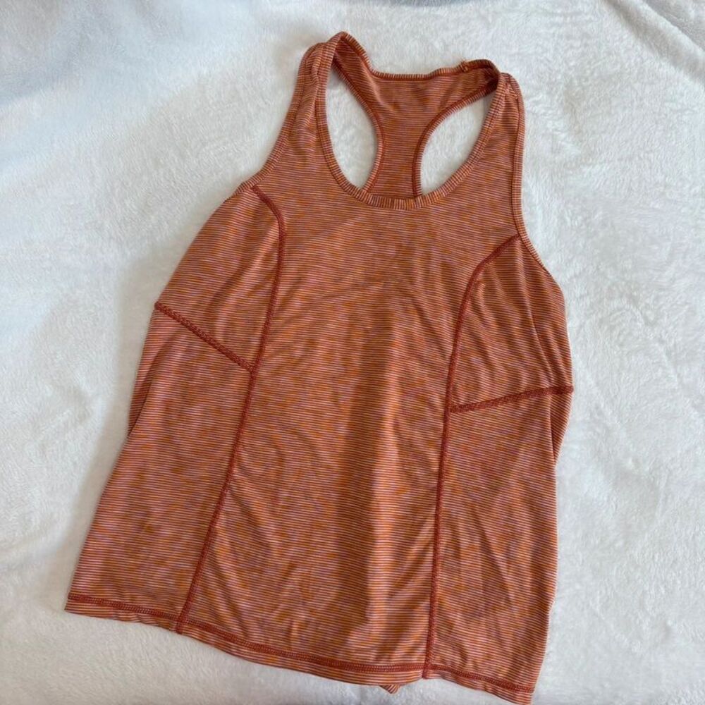 Women’s Xersion Everair Orange Striped Racerback Athletic Tank